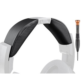 SOULWIT Protein Leather Headband Cover for Sony MDR-RF985R/RF865R/RF6500 Headphones, Replacement Headstrap Pad Repair Part - Black