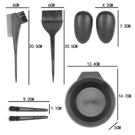 HZXINYI Pack of 5 Hair Dyeing Tools Including Hair Dye Bowl Comb Double-Sided Brush Hair Clips Earmuffs Black for Hairdressing Salon DIY Hairdressing Hair Care Hair Colouring