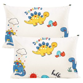 Vegena Children's Cushion Cover, Pack of 2 Cotton Pillowcases, 40 x 60 cm Pillowcase for Boys Girls Bed Linen, Baby Pillowcases with Envelope Closure (C)