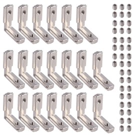 EYPINS Inner Angle External Angle Zinc Alloy Aluminium Profile Aluminium Profile T-Slot L-Shape 90 Degree Groove 6 for 20 (2020) Profile Connectors | Pack of 20