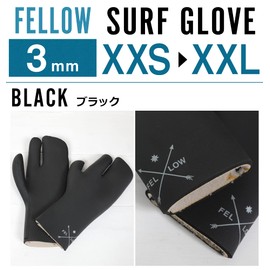 FELLOW Surf Gloves, Mittens, 0.1 inch (3 mm), Thermal, Brushed, Surfing, Wetsuit Gloves, Men's, Women's, Japanese Standard, Water Prevention, Heat Storage, XL Size