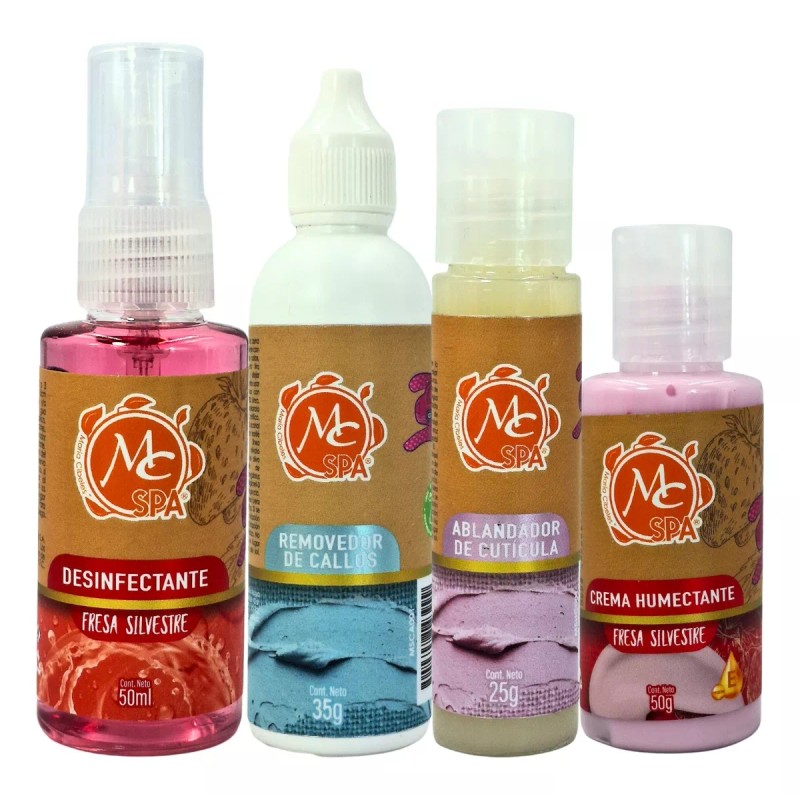 Mc Nails Kit Mc Spa Fresa. Humectantes. Manicure 10pzs. Manual
