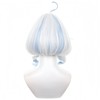 YukiHalolj Freena Cosplay Wig, Long, White and Light Blue, with