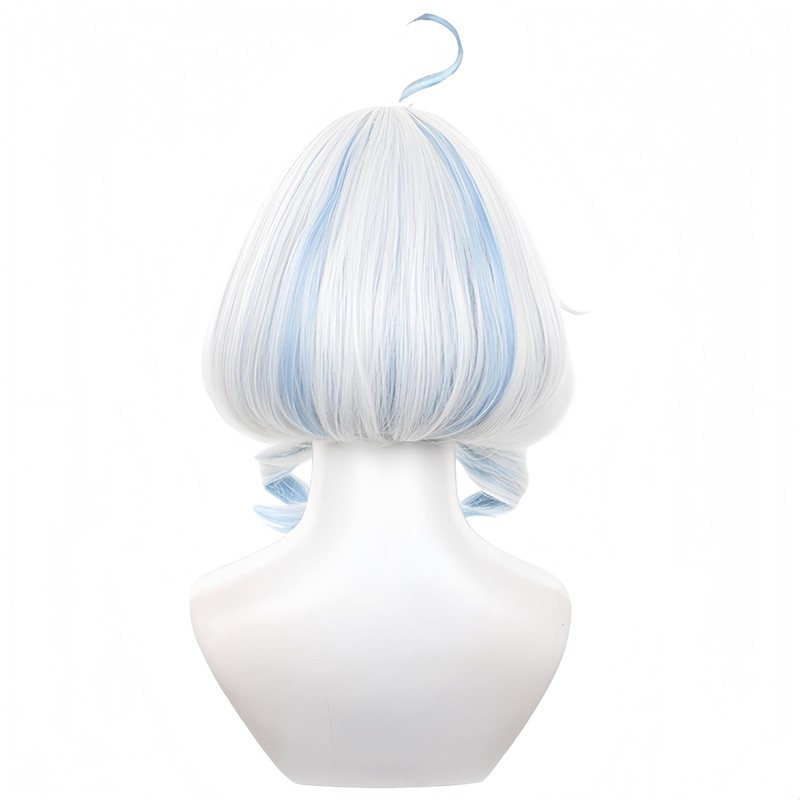 YukiHalolj Freena Cosplay Wig, Long, White and Light Blue, with
