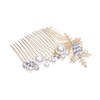 DOITOOL 2 Pcs Alloy Simulated Pearl Snowflake Hair Comb Styling