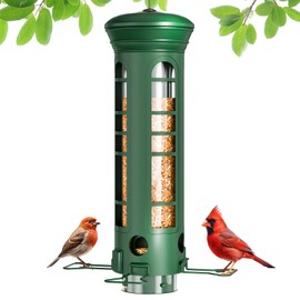 Yarbirder Squirrel Proof Bird Feeder for Outdoors Hanging, Removable Base, Easy to Clean, Weatherproof & Rustproof, Metal Tube Bird Feeder for Cardinals Finches Blue Jays, Gift for Mom, Dad