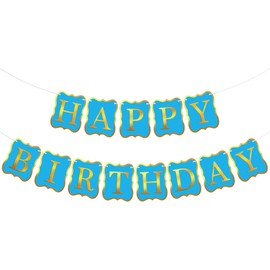 KatchOn, Light Blue Happy Birthday Banner - 10 Feet, NO DIY | Happy Birthday Sign for Backdrop | Happy Birthday Decorations | Light Blue Party Decorations | Light Blue Birthday Decorations