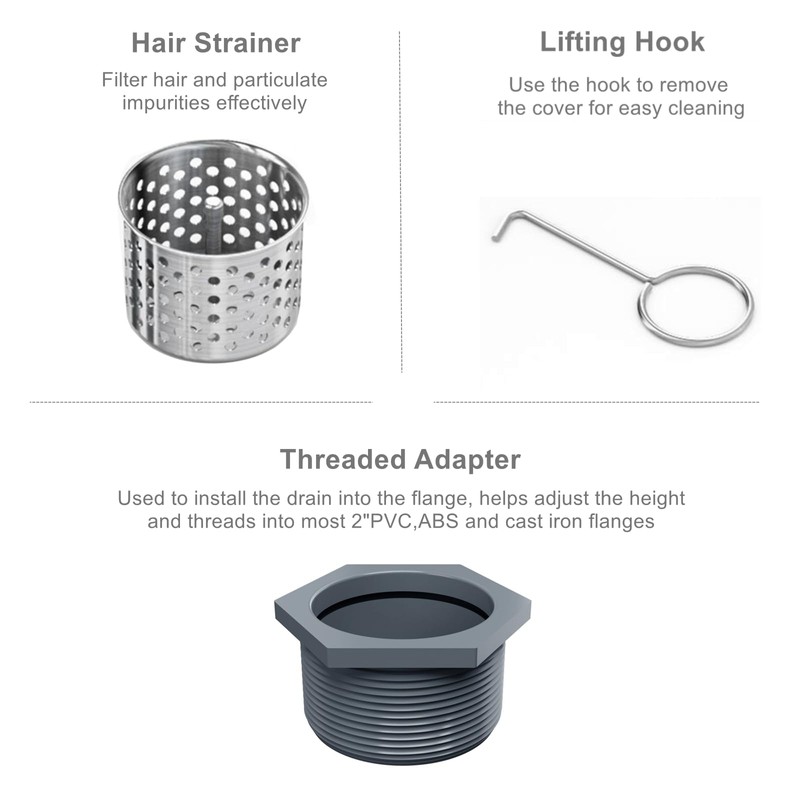 Sharpeye 6 Inch Square Shower Drain with Removable Tile Insert