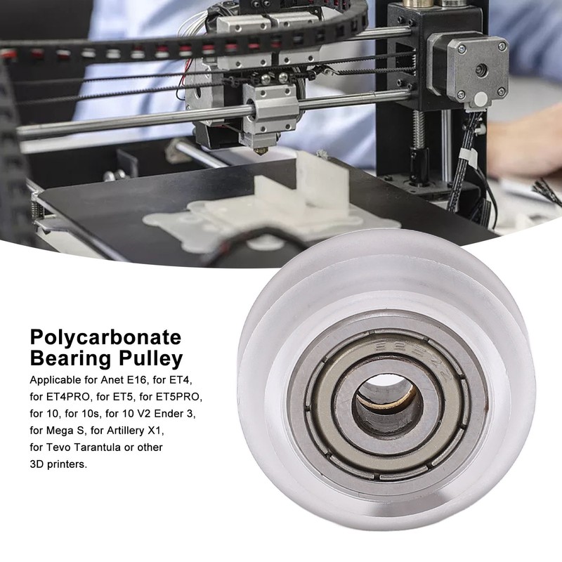 16Pcs 3D Printer Polycarbonate Pulley Transparent Rustproof Robust Bearing Pulley