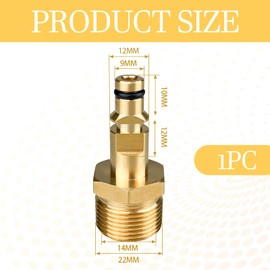 Duluok High Pressure Washer Adapter M22 Hose Adapter Quick Connect Pressure Washer Fast Connect & Quick Release Disconnect for Washer Hose Pump BrassWasher Gun Hose Pipe Convert Tool(M22 14MM)