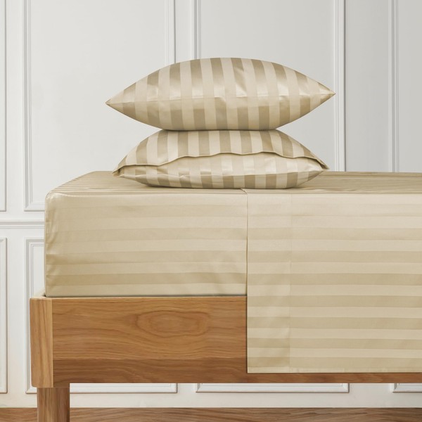 URBANHUT 1000 Thread Count Damask Striped King Size Egyptian Cotton