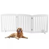 SEGAWE Freestanding Wooden Dog Gate, 24" Height, Step Over Fence,