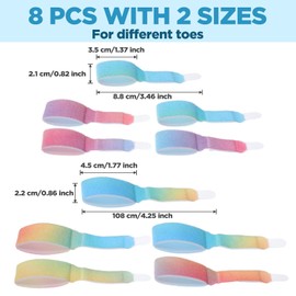 Ybeaty 8 Pieces Hammer Toe Corrector Toe Splint Hammer Toe Correctors Orthopaedic Toe Separator Hammer Toe Separator for Crooked Curved Toes