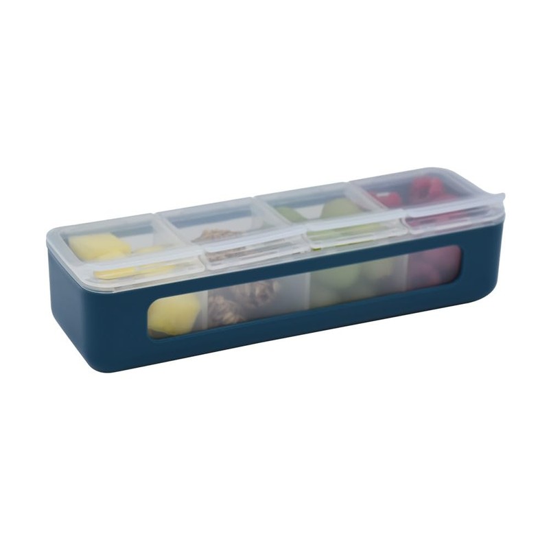 Melii Luxe 4 Compartment Snackle Box - Blue