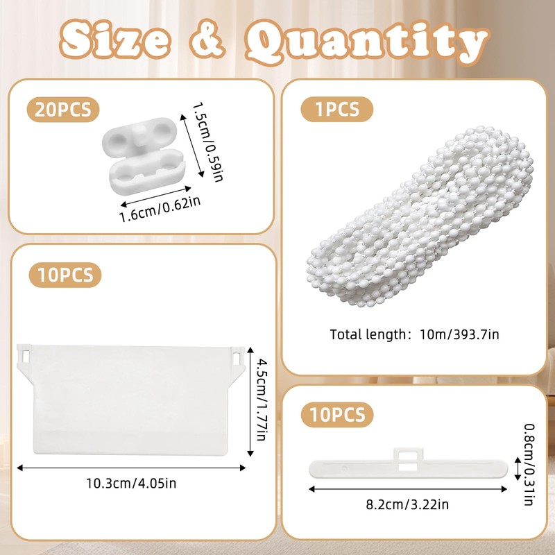 TPTGIAR Vertical Blinds Repair Parts Kit, Plastic Vertical Blind Slats,