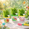 Cinrobiye 12 Set Paintable Garden Planter Set, Small Flower Pots