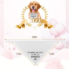 Bandana para perro de boda – My Mommy and Daddy Got Married – Anuncio de compromiso – Baberos suaves para boda y accesorios para fotos para perros pequeños a grandes, color blanco