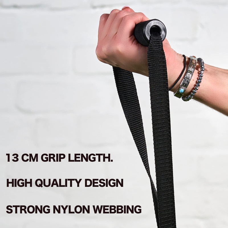Fitness Health Pair Resistance Band Handles - Wide Grip Strap