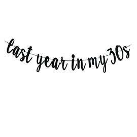 Last Year In My 30s Banner - Happy 39th Birthday/Cheers to 39 Years & 39 Fabulous,39th Birthday Party Decoration Supplies