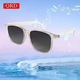 Smart Glasses, Multifunctional Anti-blue Light Glasses, Touch Control Wireless Glasses for Women, Bluetooth-compatible Smart Glasses for Men & Women, Stocking Fillers Gift - Color: Black, Specification: one-size