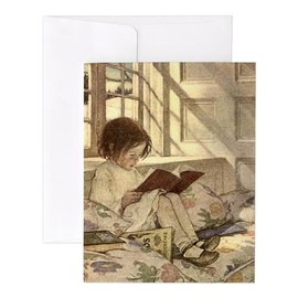 CafePress Vintage Books In Winter, Chi Notecards (Set Of 20) 4.25" x 5.5" Notecards 10 Pack