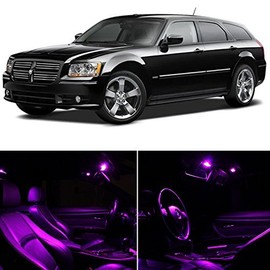 LEDpartsNow Interior LED Lights Replacement for Dodge Magnum 2005-2008 FUCHSIA Purple Accessories Package Kit (7 Pieces)