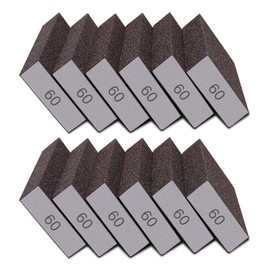 12 esponjas de lijado de grano 60 bloques de lijado grueso para paneles de yeso, metal, madera, lavable y reutilizable