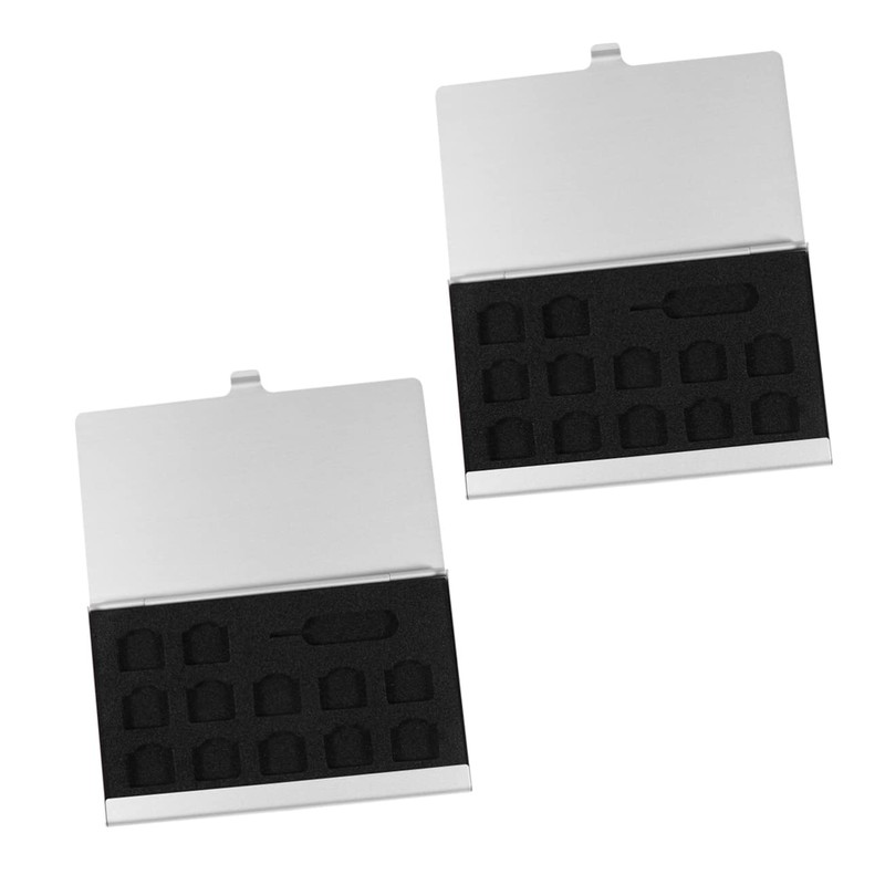 WOONEKY 3sets Memory Card Storage Case with 12 Slots Nano