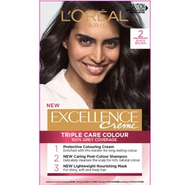 L'Oreal Paris Excellence Creme 2 Black Brown (100 percent Grey Coverage)