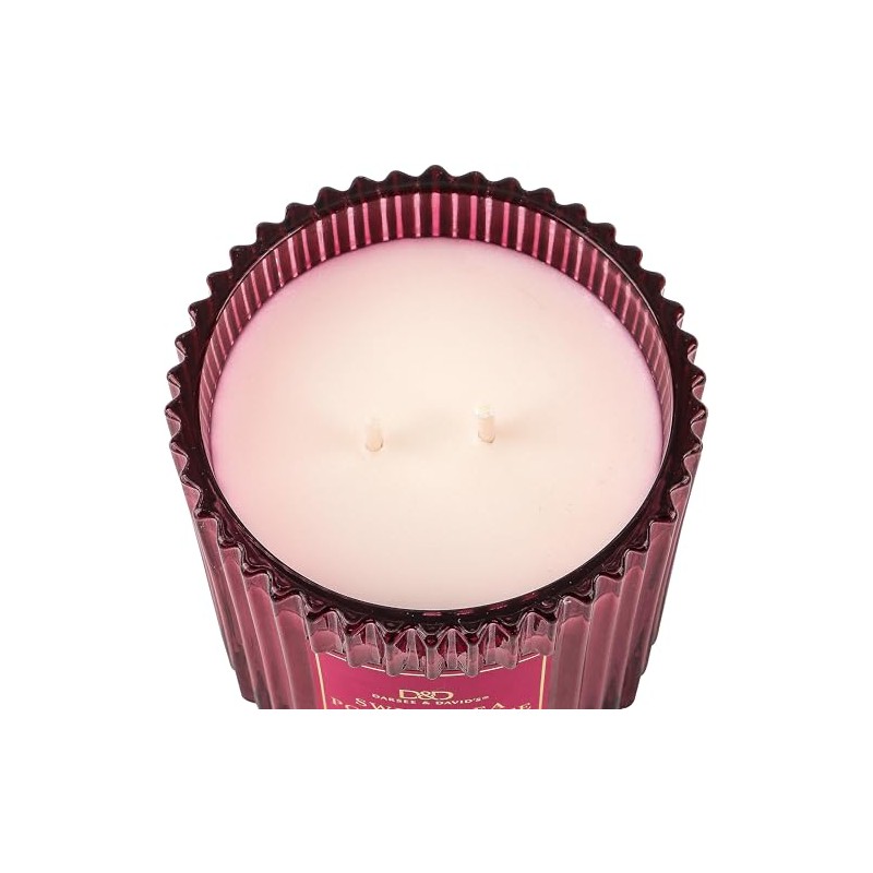 Darsee & David's, Sweet Pea & Pomegranate Ribbed Candle, 10