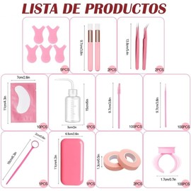 Kit de Pestañas 1x1, Parches, Microbrush, Ventilador, Cepillo 1
