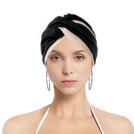 QCHOMEE Turban Cap, Turban Hat, Women's, Islamic Hat, Spring and Summer, Hijab, Knotted Front, Hair Cap, Care Hat, Breathable, Sweat Absorbent, Cotton, Soft, Stretchy, Hairband, Thin, One Size Fits