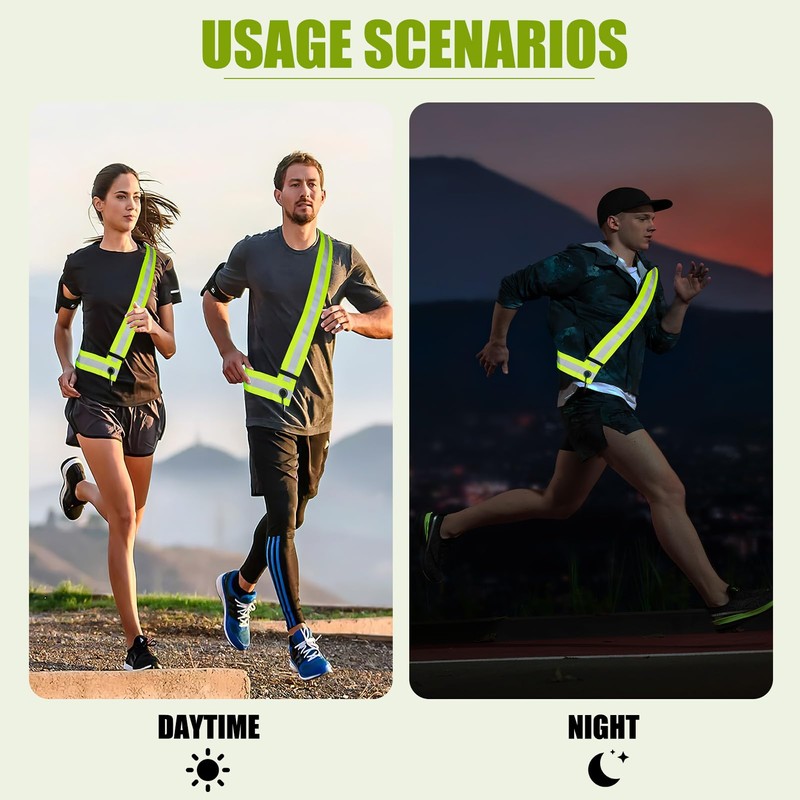 Reflective Band Reflective Strap Sash Band Adjustable for Walks Running