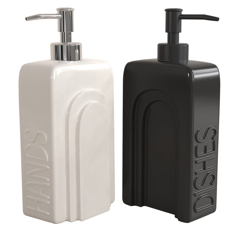 Karisky Soap Dispenser Set with Funnel, Non-Slip Silicone Pads, 2