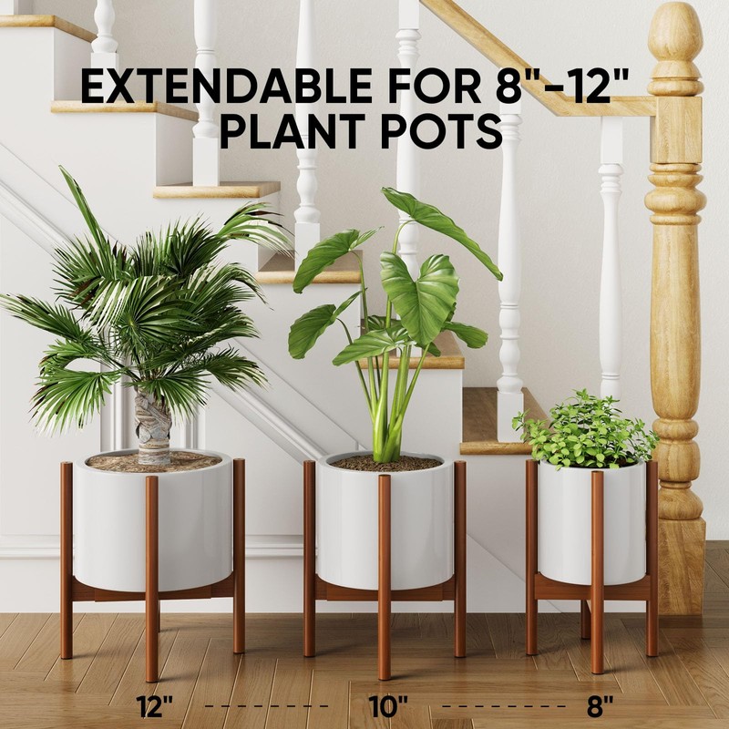 MUDEELA 2 Pack Indoor Plant Stands, 2 Tier Tall Plant