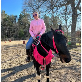 fringe breast collar paracord horse tack hot pink