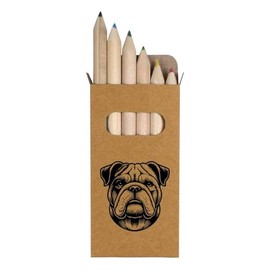 Azeeda 6 x 'Bulldog' Short 85mm Pencils/Coloured Pencil Set (PE00067222)