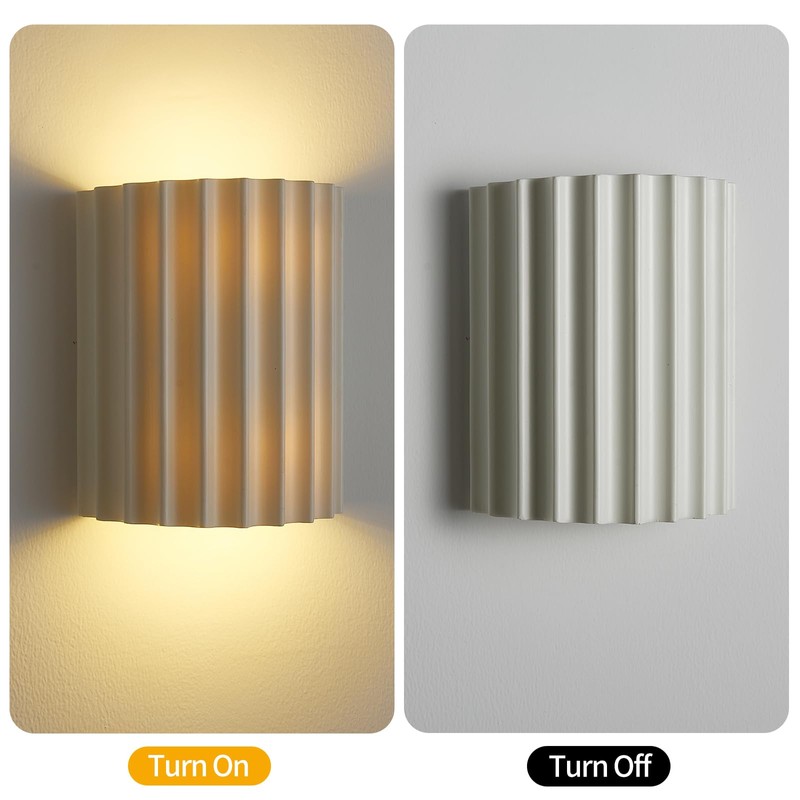 Fetason Modern LED Hardwired Wall Sconces Set of 2, White