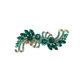 Faship Gorgeous Emerald Green Crystal Hair Barrette Clip