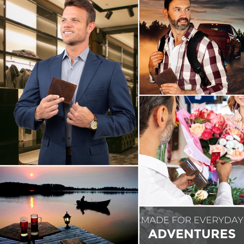 BULL GUARD Mens RFID Blocking Bifold Wallet