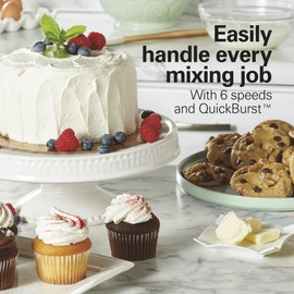 6-Speed Electric Hand Mixer With QuickBurst™, Bowl Rest™, Storage Case & 3 Attachments, 250W, Ice Blue- Comes With 2 Traditional Beaters And A Whisk—perfect For Mixing, Whipping, And Creaming