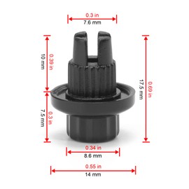 RTRHINOTUNING 50PCS 7.6mm/0.30in Universal Replacement Plastic Decoration Auto Clips Car Wheel Rim Lip Rivets Nuts, Head: 14mm / 0.55in Gloss Black