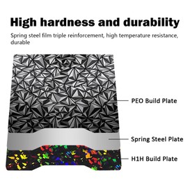 HzdaDeve 265x280MM for Hi Combo Build Plate PEI PEO Sheet Double Sided Smooth Board Heated Bed Spring Steel Flexible Platform for Creality Printer Accessories Replacement (PEO+Debris)