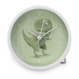 Hama Kinderwecker „Happy Dino“ ohne Ticken (Kinderuhr mit Dino Motiv, Wecker batteriebetrieben, einstellbare Alarmzeit, ideal auch als Lernuhr) grün