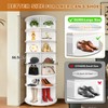 DIYYIDA 7-Tier 360° Rotating Shoe Rack Tower with Lockable Wheels
