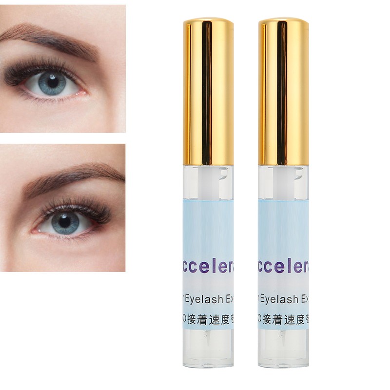 2 Bottles Eyelash Extension Accelerator Waterproof LongLasting Adhesive Quick Dry