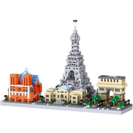 LULUFUN Building Blocks Set, Architecture France Skylines Building Kit, Mini Building Kit for Adults, Toy Gifts for Birthday, Christmas, New Year, 2462 Pieces