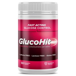 GlucoHit Glucose - Raspberry Flavour Chewable Tab X 50