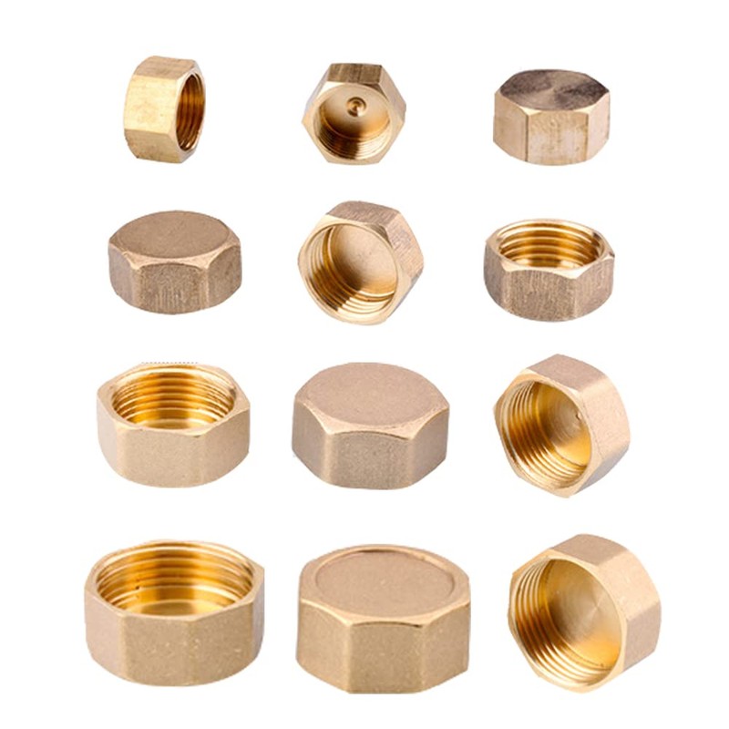 4 Pcs Female Thread Brass Female Cap, Pipe Plug Fittings