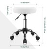 BFTOU White Classic Swivel Stool with Wheel for Salon Work